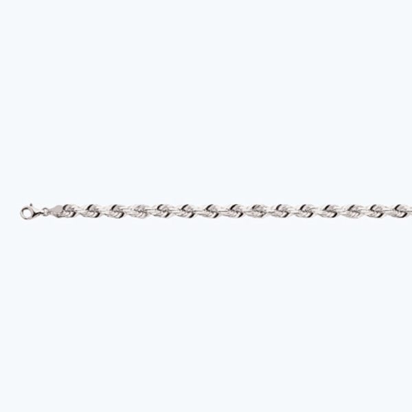 14K 7MM WHITE GOLD SOLID DC ROPE 30" CHAIN NECKLACE (AVAILABLE IN LENGTHS 7" - 30")