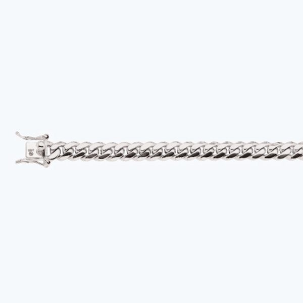 14K 9MM WHITE GOLD SOLID MIAMI CUBAN 28" CHAIN NECKLACE (AVAILABLE IN LENGTHS 7" - 30")