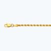 10K 2MM YELLOW GOLD DC HOLLOW ROPE 18" CHAIN NECKLACE (AVAILABLE IN LENGTHS 7" - 30")