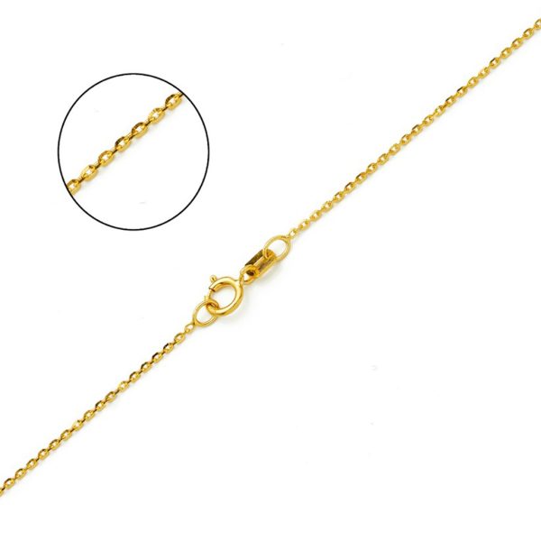 10K YELLOW GOLD DC ROLO  033 GAUGE 24" CHAIN NECKLACE (AVAILABLE IN LENGTHS 7" - 30")