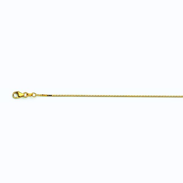 10K YELLOW GOLD BOX 058 GAUGE 30" CHAIN NECKLACE (AVAILABLE IN LENGTHS 7" - 30")