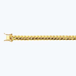 10K 9MM YELLOW GOLD SOLID MIAMI CUBAN 22" CHAIN NECKLACE (AVAILABLE IN LENGTHS 7" - 30")