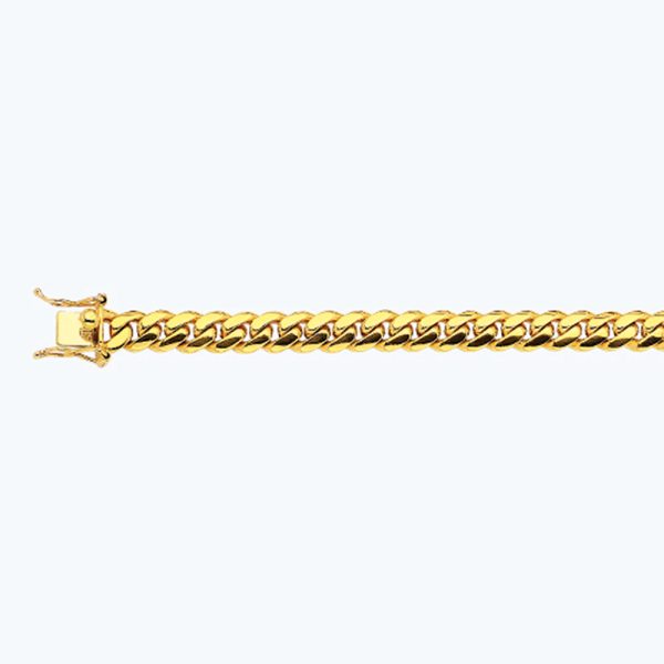 10K 9MM YELLOW GOLD SOLID MIAMI CUBAN 24" CHAIN NECKLACE (AVAILABLE IN LENGTHS 7" - 30")