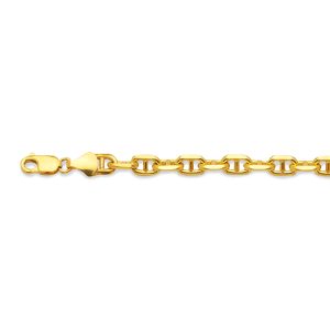 14K 3.5MM YELLOW GOLD SOLID 3D MARINER 26" CHAIN NECKLACE (AVAILABLE IN LENGTHS 16" - 30")
