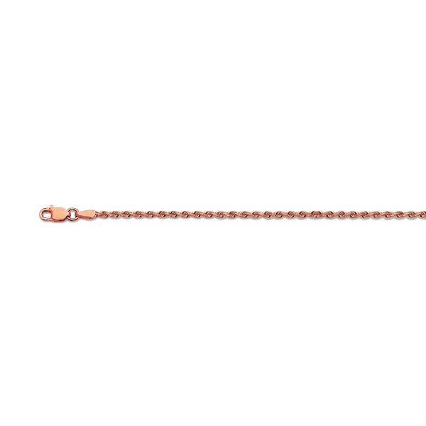14K 2.5MM ROSE GOLD SOLID DC ROPE 18" CHAIN NECKLACE (AVAILABLE IN LENGTHS 7" - 30")