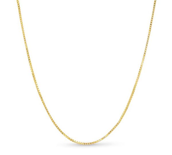 10K YELLOW GOLD BOX 068 GAUGE 28" CHAIN NECKLACE (AVAILABLE IN LENGTHS 7" - 30")