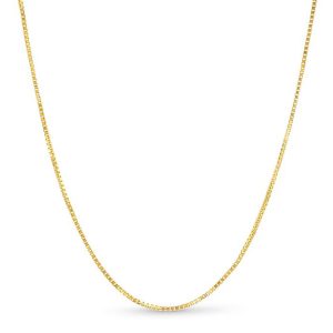 10K YELLOW GOLD BOX 078 GAUGE 26" CHAIN NECKLACE (AVAILABLE IN LENGTHS 7" - 30")