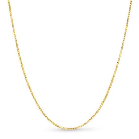 10K YELLOW GOLD BOX 068 GAUGE 16" CHAIN NECKLACE (AVAILABLE IN LENGTHS 7" - 30")