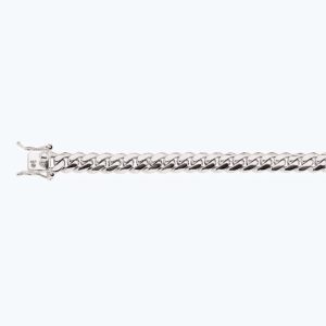 10K 9MM WHITE GOLD SOLID MIAMI CUBAN 7" CHAIN BRACELET (AVAILABLE IN LENGTHS 7" - 30")