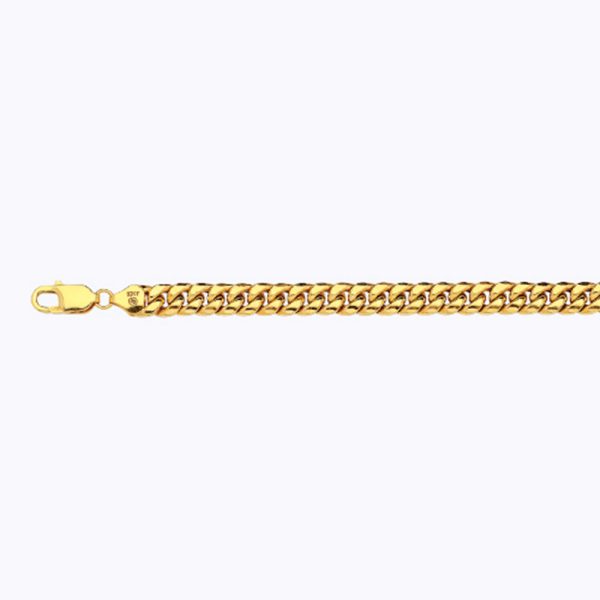 14K 7.5MM YELLOW GOLD HOLLOW MIAMI CUBAN 9" CHAIN BRACELET (AVAILABLE IN LENGTHS 7" - 30")