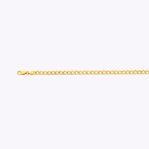 10K 4.5MM YELLOW GOLD HOLLOW CURB 8" CHAIN BRACELET (AVAILABLE IN LENGTHS 7" - 30")