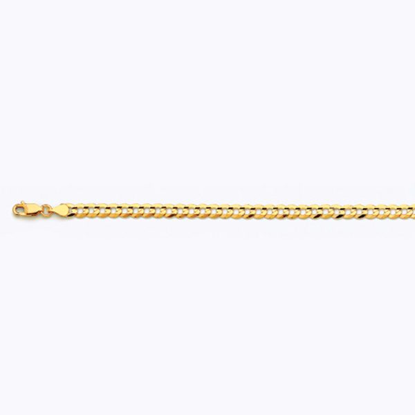 14K 4.5MM YELLOW GOLD SOLID CURB 18" CHAIN NECKLACE (AVAILABLE IN LENGTHS 7" - 30")