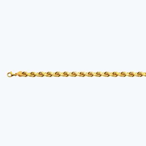 10K 8MM YELLOW GOLD SOLID DC ROPE 7.5" CHAIN BRACELET (AVAILABLE IN LENGTHS 7" - 30")