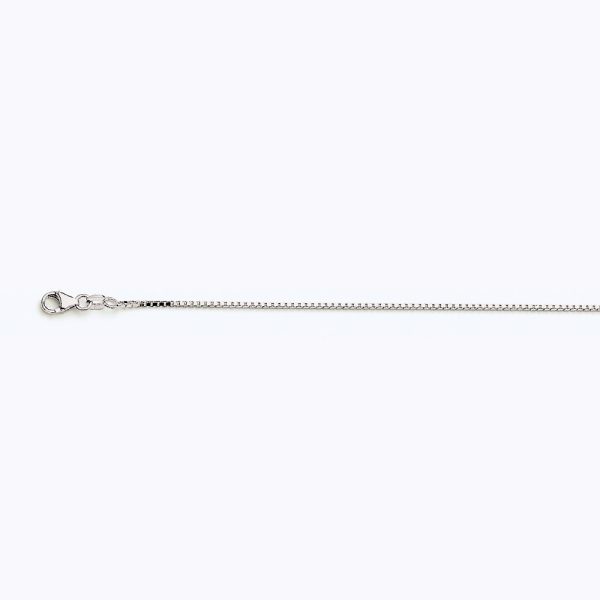 14K WHITE GOLD BOX 068 GAUGE 28" CHAIN NECKLACE (AVAILABLE IN LENGTHS 7" - 30")