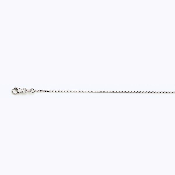 14K WHITE GOLD BOX 058 GAUGE 26" CHAIN NECKLACE (AVAILABLE IN LENGTHS 7" - 30")