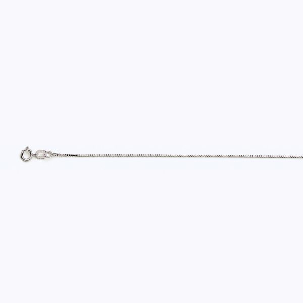 14K WHITE GOLD BOX 050 GAUGE 24" CHAIN NECKLACE (AVAILABLE IN LENGTHS 7" - 30")