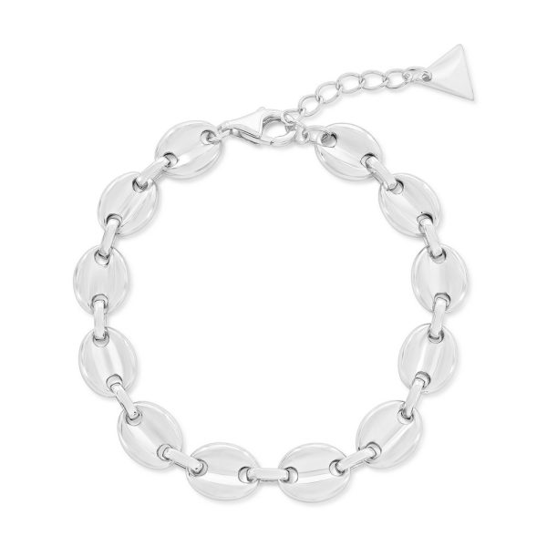 Sterling Silver, High Polished Marina Link Bracelet