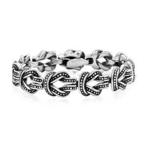 Stainless Steel, Oxzidized Knot Design Bracelet