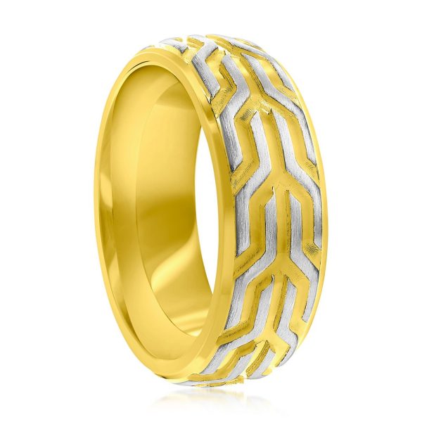 Stainless Steel, Gold & Silver Designed Ring