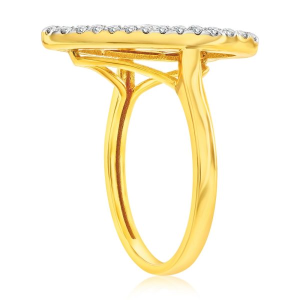 Sterling Silver, D-C Heart CZ Ring - Gold Plated