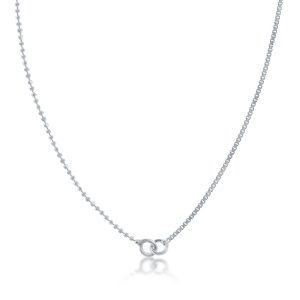 Sterling Silver Half Beaded & Box Chain