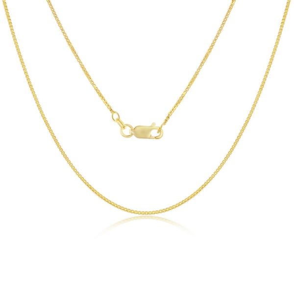 Sterling Silver 1.0mm Box Chain - Gold Plated