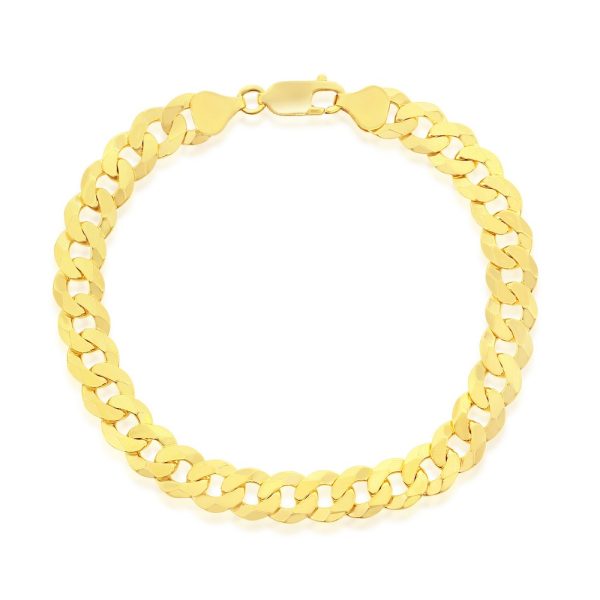 Sterling Silver 8mm Cuban Bracelet - Gold Plated