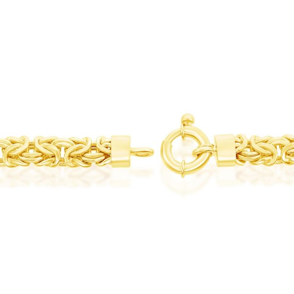 Sterling Silver Classic Byzantine Necklace - Gold Plated