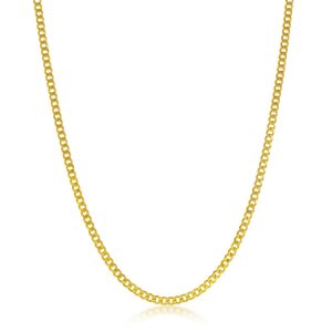 Sterling Silver, 2mm Curb Chain - Gold Plated