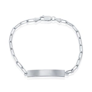 Sterling Silver, Paperclip ID Bracelet