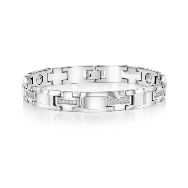 Magnetic Tungsten, CZ Bracelet