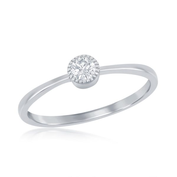 Sterling Silver Bezel-Set CZ Ring