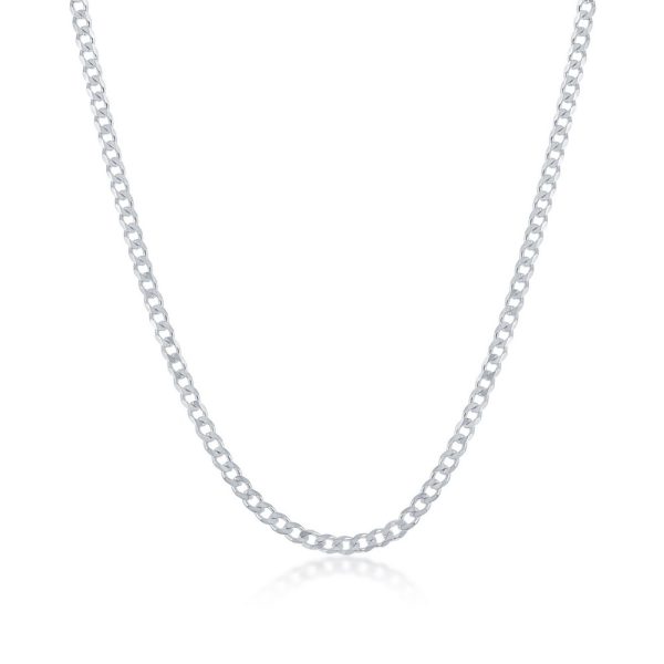 Sterling Silver, 2mm Curb Chain - Rhodium Plated