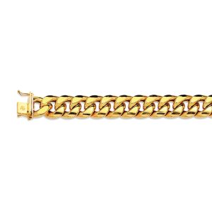 14K 15MM YELLOW GOLD HOLLOW MIAMI CUBAN 16" CHAIN NECKLACE (AVAILABLE IN LENGTHS 7" - 30")