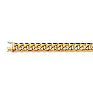 10K 13MM YELLOW GOLD HOLLOW MIAMI CUBAN 26" CHAIN NECKLACE (AVAILABLE IN LENGTHS 7" - 30")