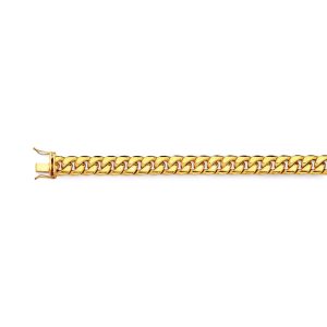 10K 9.5MM YELLOW GOLD HOLLOW MIAMI CUBAN 16" CHAIN NECKLACE (AVAILABLE IN LENGTHS 7" - 30")
