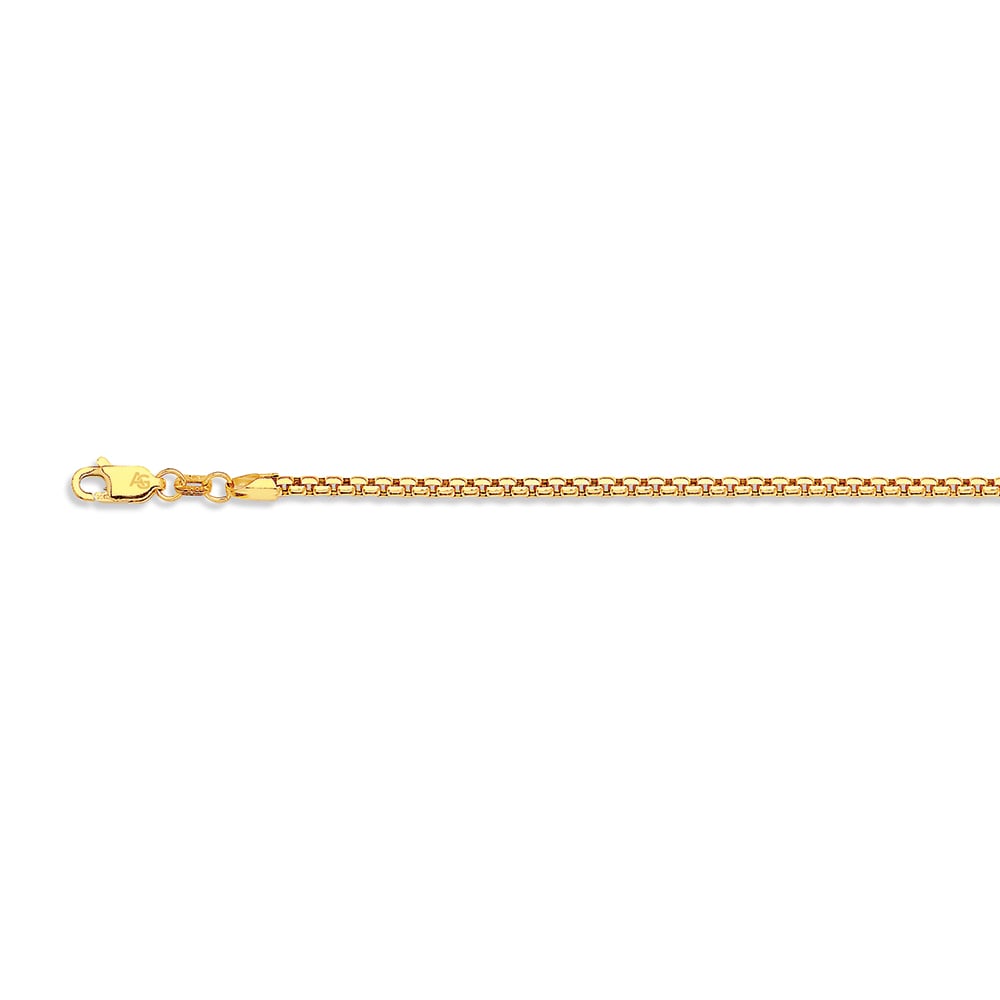 14K 2.5MM YELLOW GOLD VENETIAN BOX 8.5" CHAIN BRACELET (AVAILABLE IN LENGTHS 7" - 30")