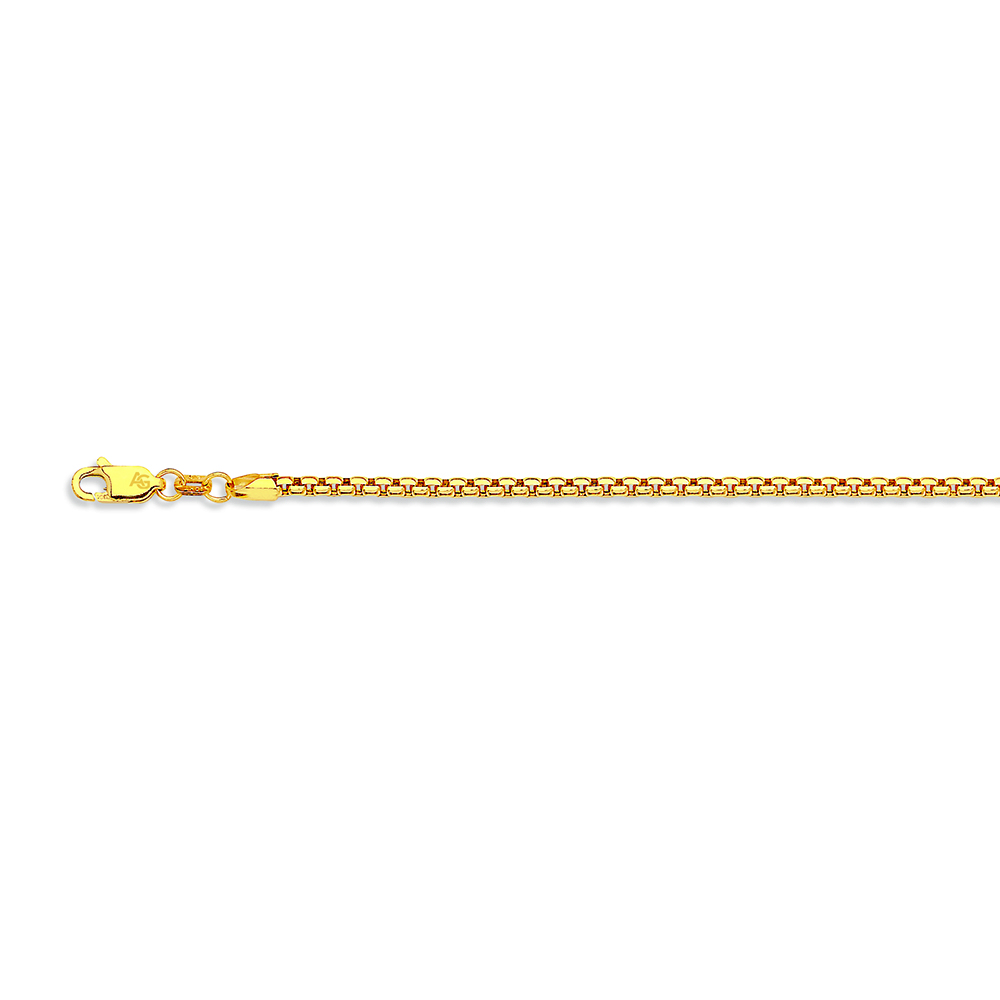 14K 2.5MM YELLOW GOLD VENETIAN BOX 16" CHAIN NECKLACE (AVAILABLE IN LENGTHS 7" - 30")